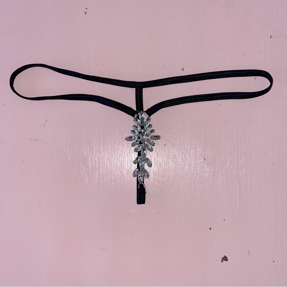 Decorative Over-Outfit Rave Festival Costume Bottoms Rhinestone Thong Sparkly OS